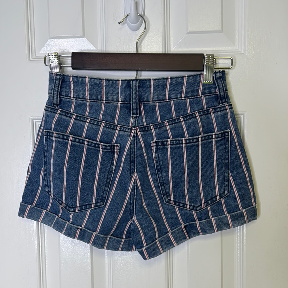 PacSun Blue and Pink Jean Shorts with Vintage Style - Picture 6 of 6